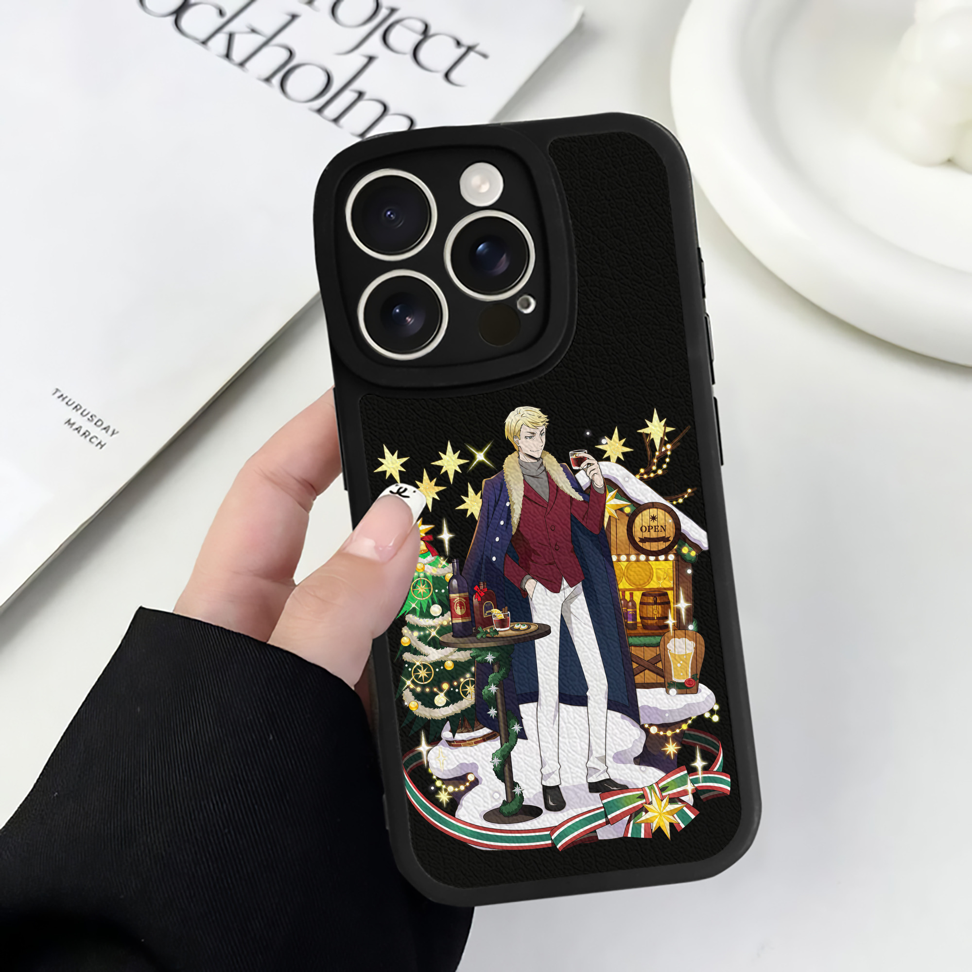 （画像用） 文豪ストレイドッグス Bungo Stray Dogs 【iPhone 16シリーズ対応】シリコンスマホケース（レザー調） 材質：シリコン